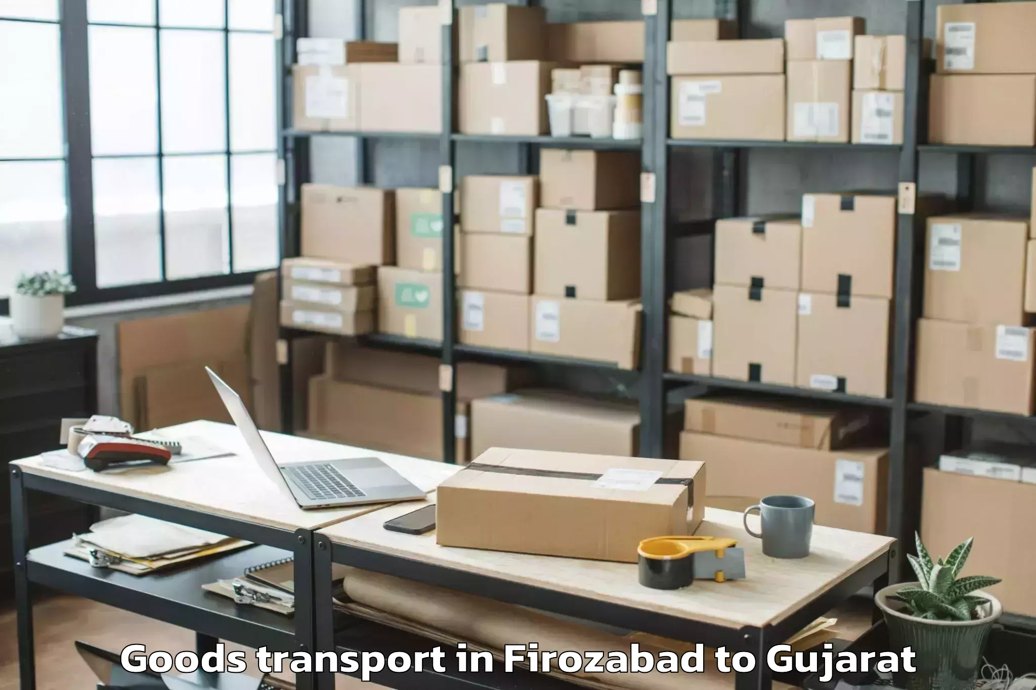 Professional Firozabad to Karnavati University Gandhinag Goods Transport